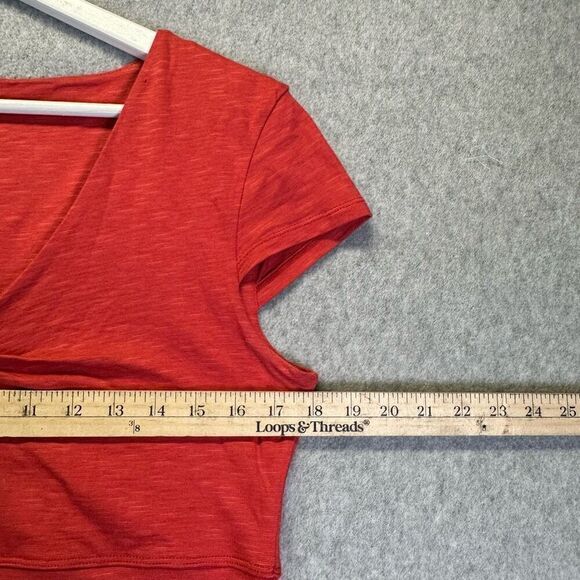 Horny Toad Women’s Size Medium Ruched Knee Length Dress coral Red Casual Stretch - Picture 8 of 10